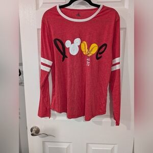 NWT Disney Store Mickey Mouse Long Sleeve Love Shirt in Size XL